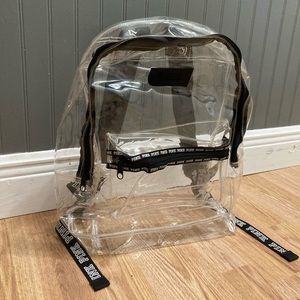 VS Pink Clear Backpack NWOT
